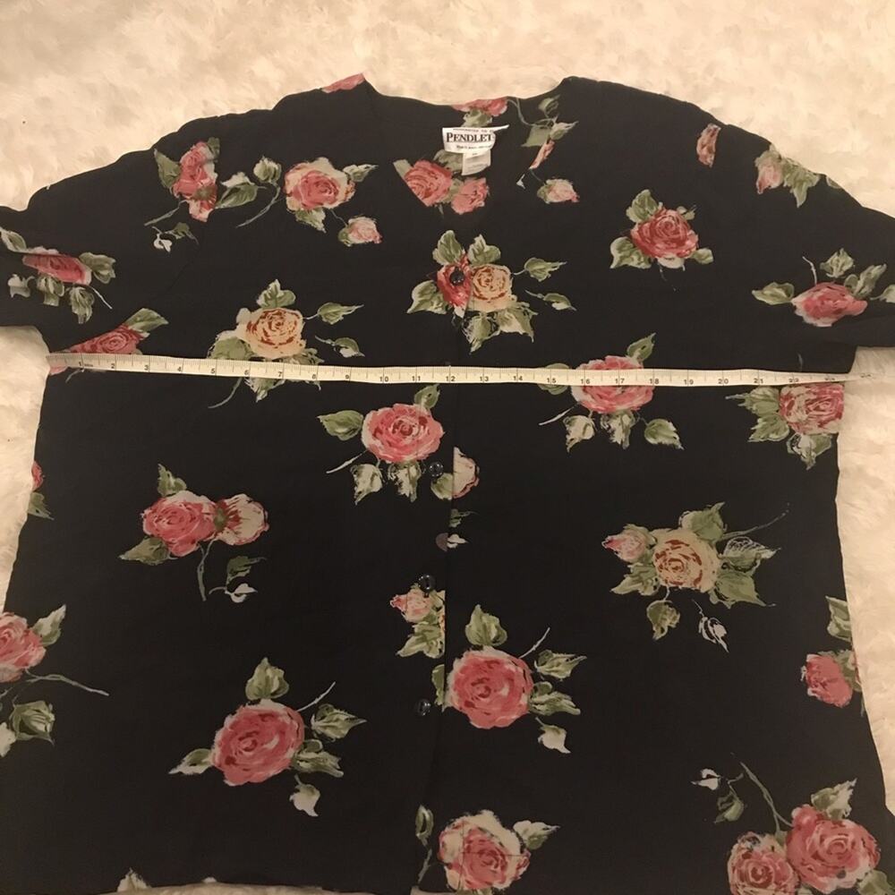 Pendleton floral rose button down blouse size 18 - image 5